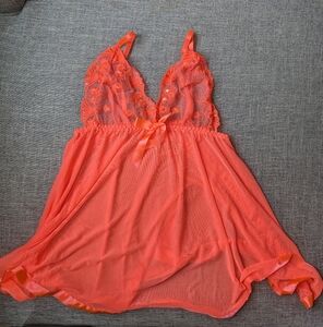 Peach Sequined Slip Dress